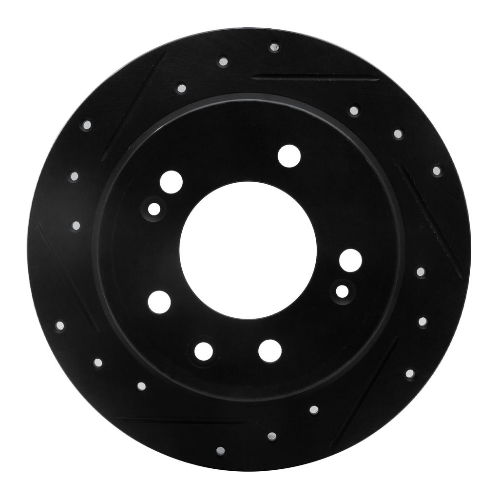 Dynamic Friction 633-03029L - Drilled and Slotted Black Zinc Brake Rotor