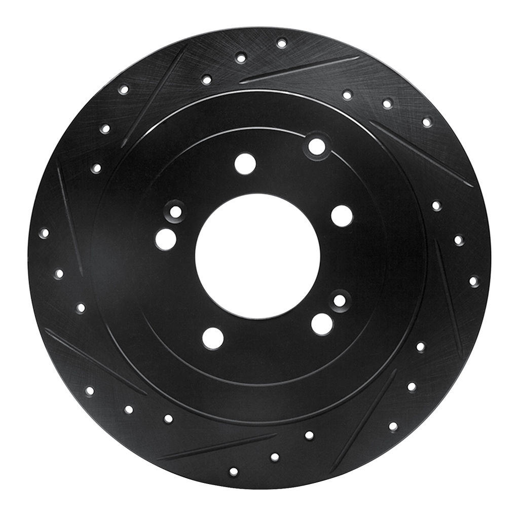 Dynamic Friction 633-03052L - Drilled and Slotted Black Zinc Brake Rotor