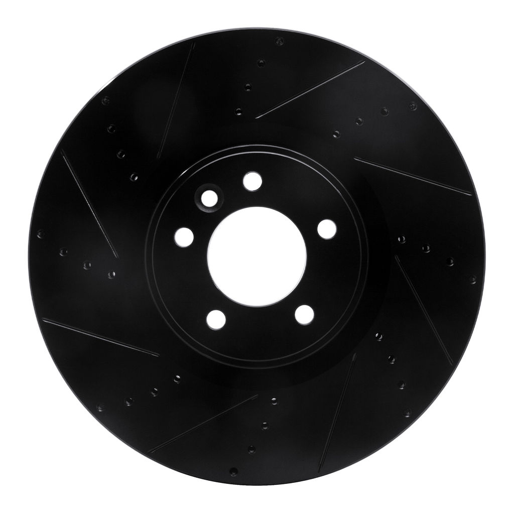 Dynamic Friction 633-11021L - Drilled and Slotted Black Zinc Brake Rotor