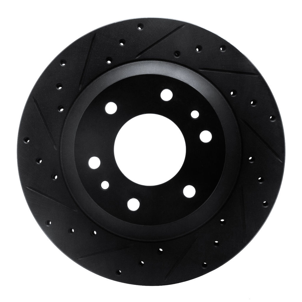 Dynamic Friction 633-48044L - Drilled and Slotted Black Zinc Brake Rotor