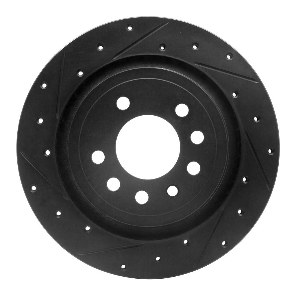 Dynamic Friction 633-65020L - Drilled and Slotted Black Zinc Brake Rotor