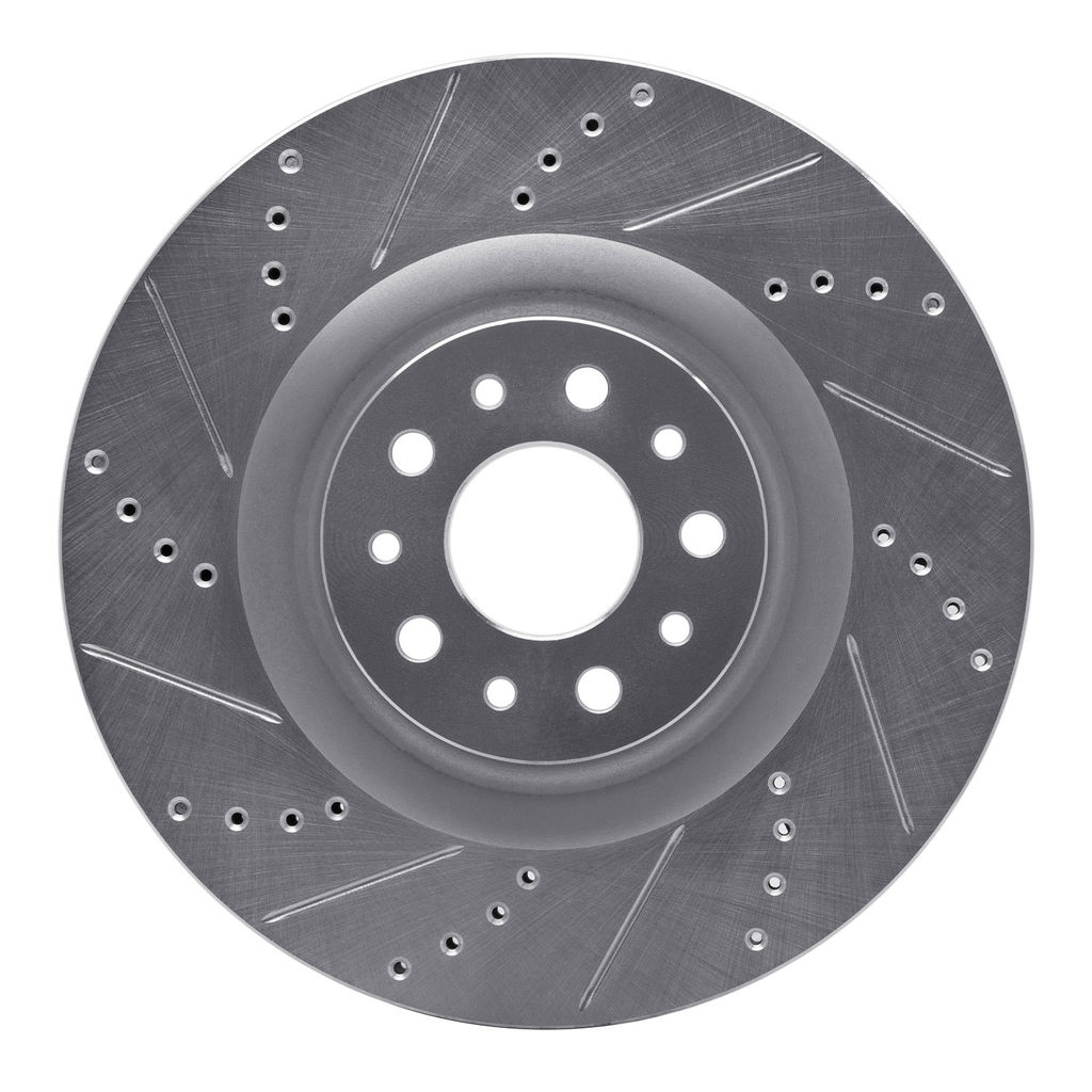 Dynamic Friction 631-07006L - Drilled and Slotted Silver Zinc Brake Rotor