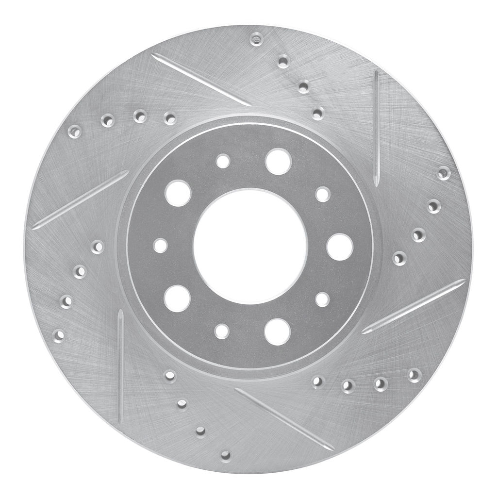 Dynamic Friction 631-27018R - Drilled and Slotted Silver Zinc Brake Rotor