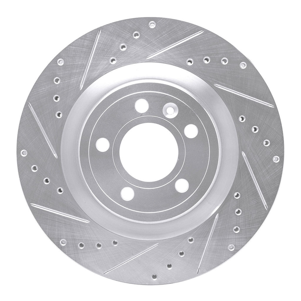 Dynamic Friction 631-54065L - Drilled and Slotted Silver Zinc Brake Rotor