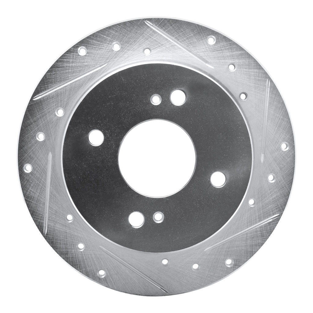 Dynamic Friction 631-67012R - Drilled and Slotted Silver Zinc Brake Rotor