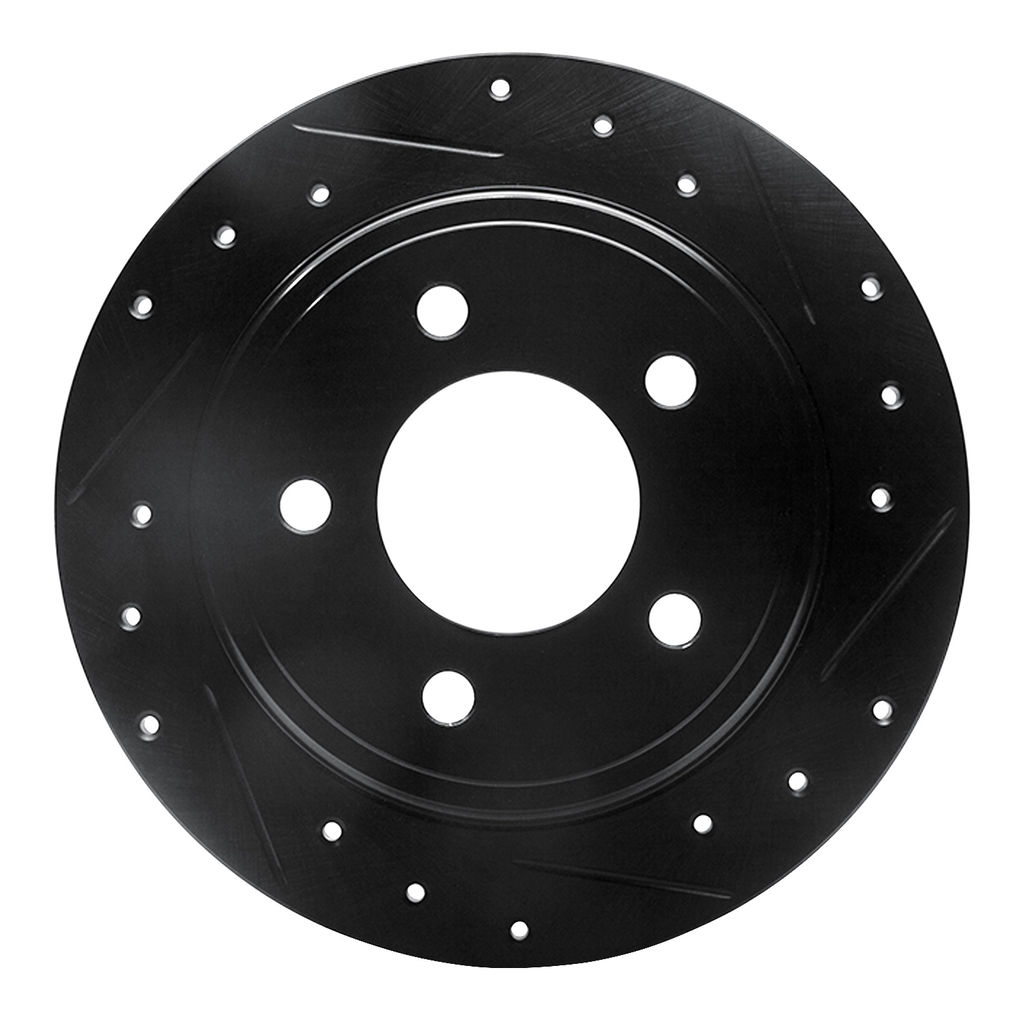 Dynamic Friction 633-40012R - Drilled and Slotted Black Zinc Brake Rotor
