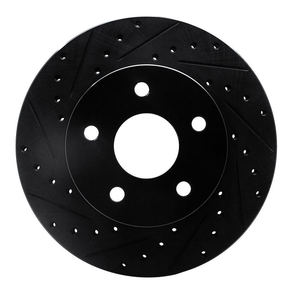 Dynamic Friction 633-42024L - Drilled and Slotted Black Zinc Brake Rotor