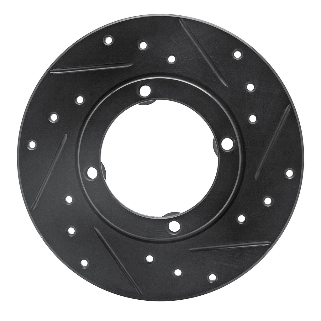 Dynamic Friction 633-50001R - Drilled and Slotted Black Zinc Brake Rotor