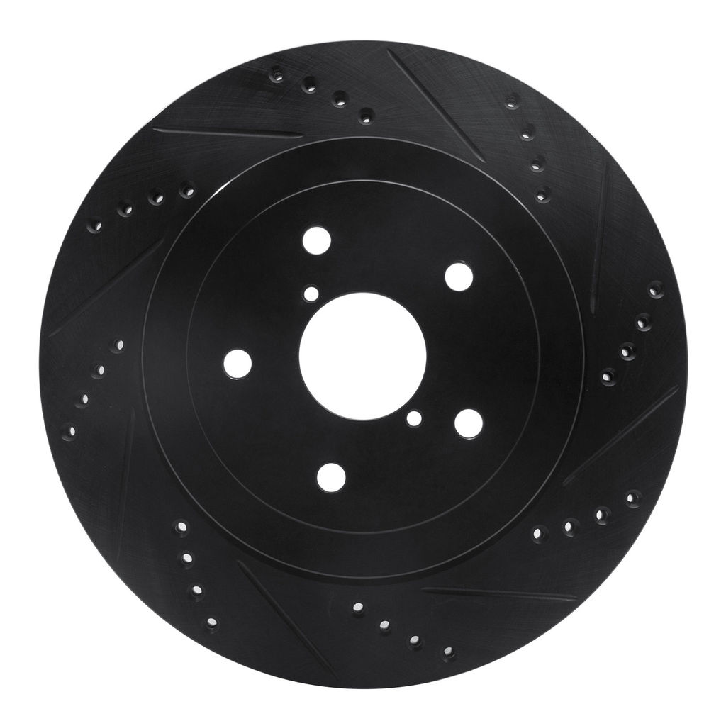 Dynamic Friction 633-13017R - Drilled and Slotted Black Zinc Brake Rotor
