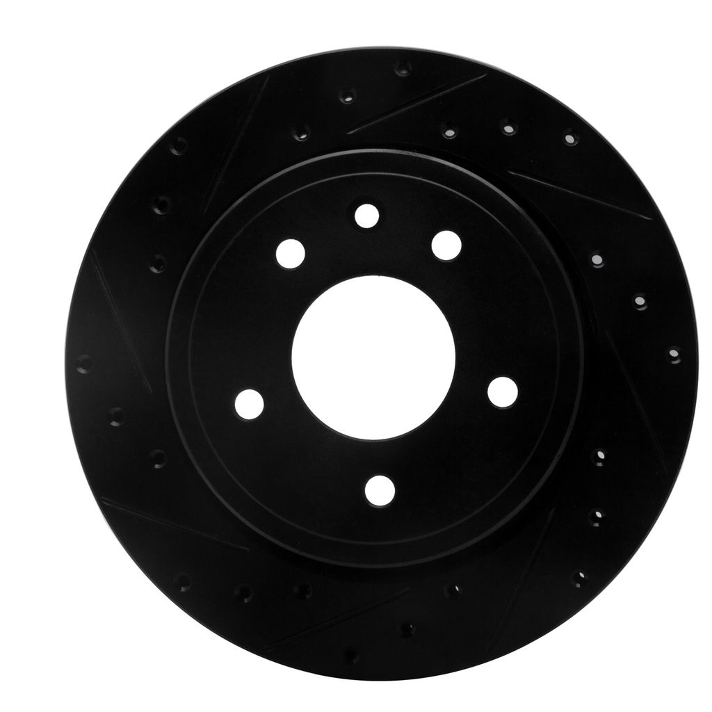 Dynamic Friction 633-20009L - Drilled and Slotted Black Zinc Brake Rotor