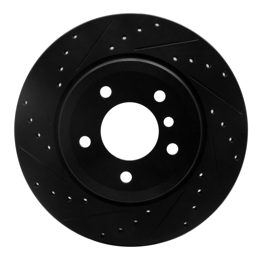 Dynamic Friction 633-31090L - Drilled and Slotted Black Zinc Brake Rotor