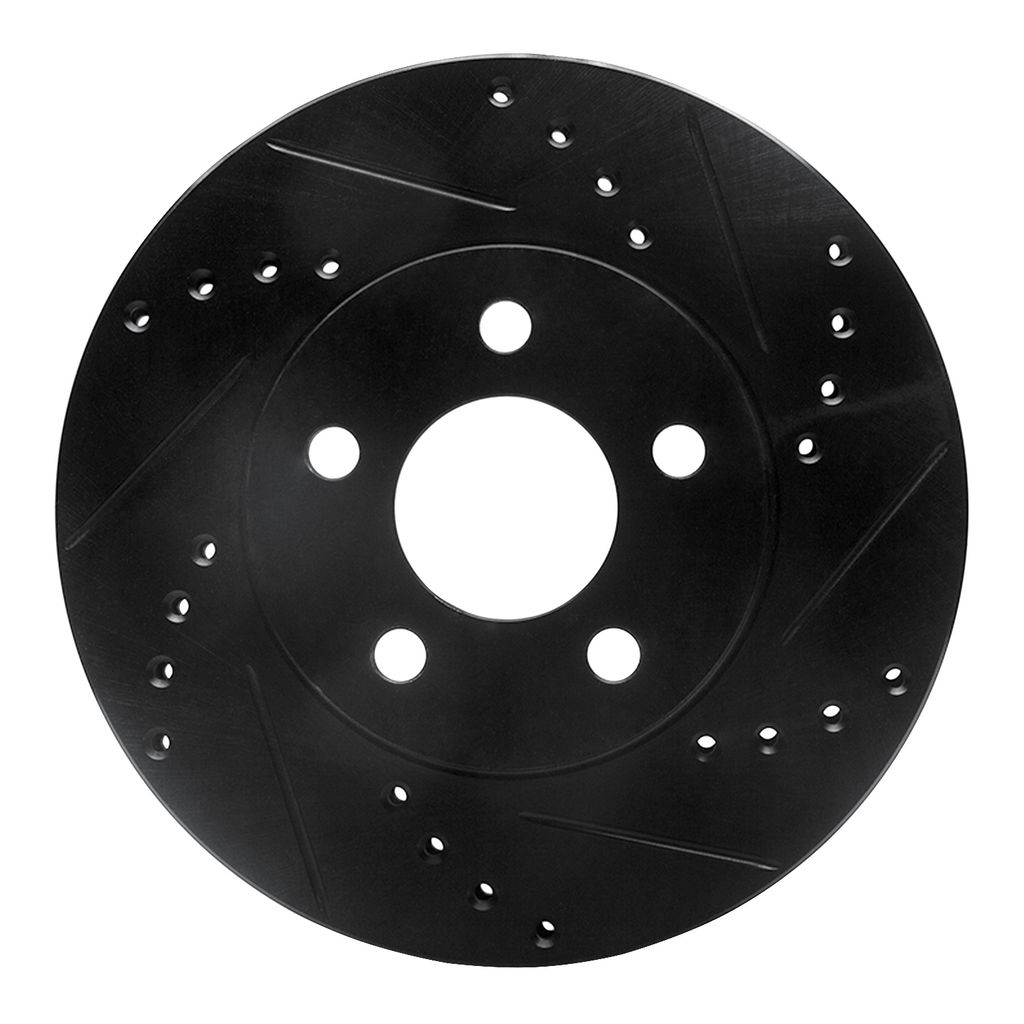 Dynamic Friction 633-40020R - Drilled and Slotted Black Zinc Brake Rotor