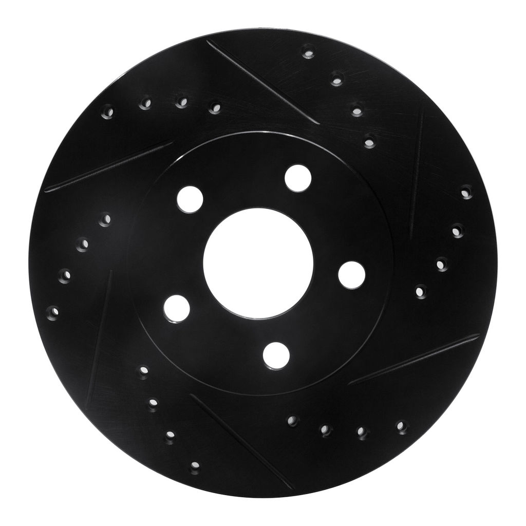 Dynamic Friction 633-52007R - Drilled and Slotted Black Zinc Brake Rotor