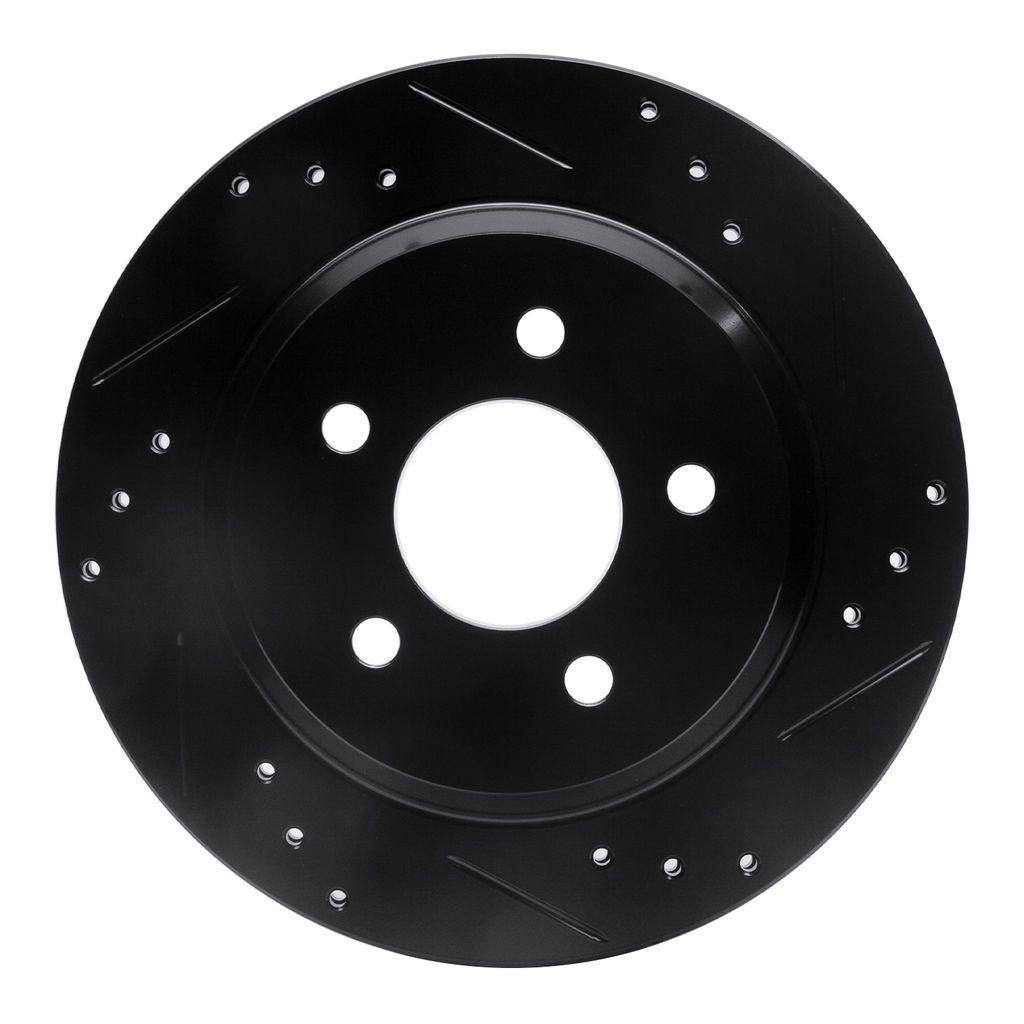 Dynamic Friction 633-54037R - Drilled and Slotted Black Zinc Brake Rotor