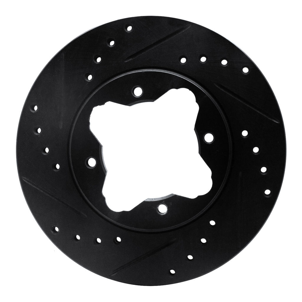 Dynamic Friction 633-59017L - Drilled and Slotted Black Zinc Brake Rotor