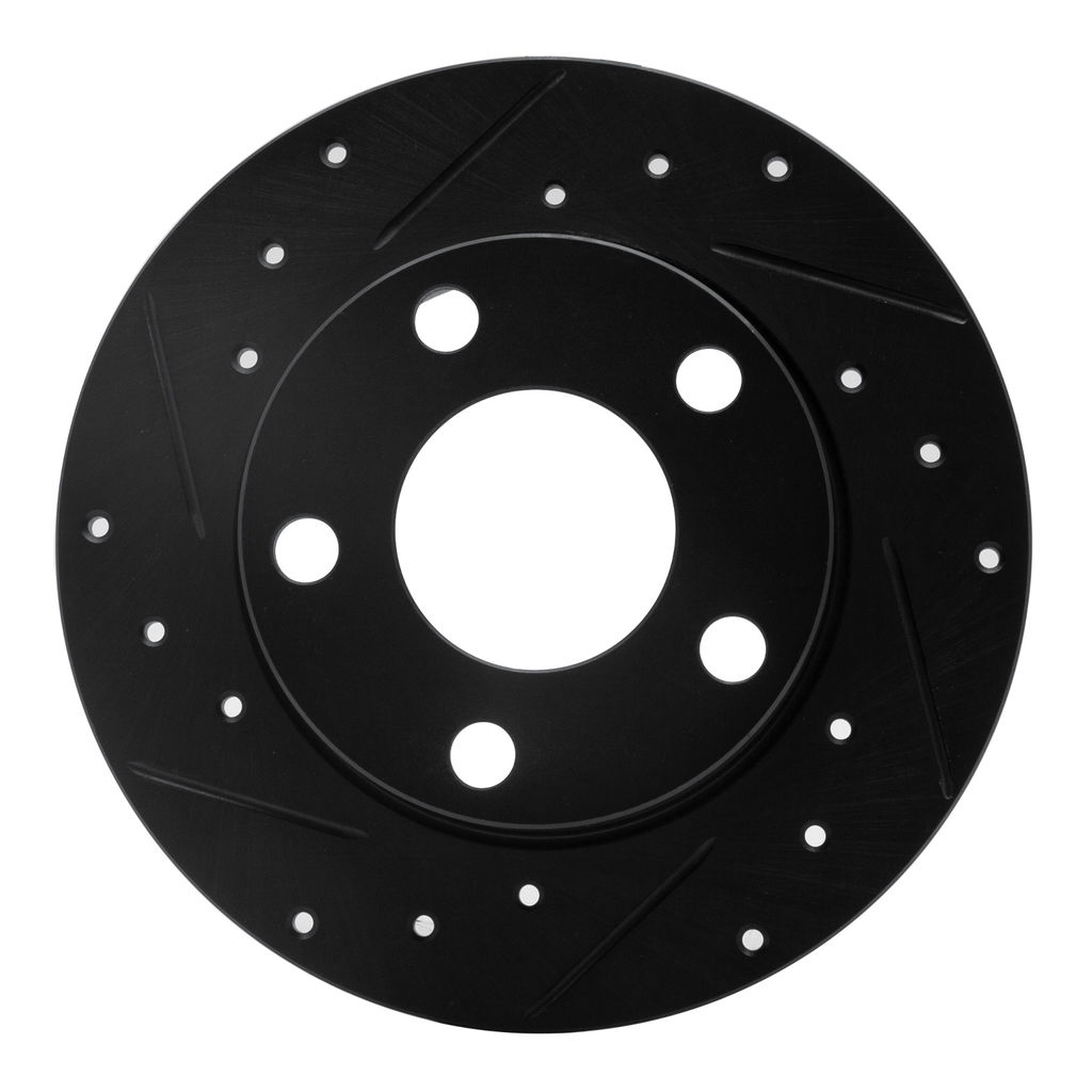 Dynamic Friction 633-73009L - Drilled and Slotted Black Zinc Brake Rotor