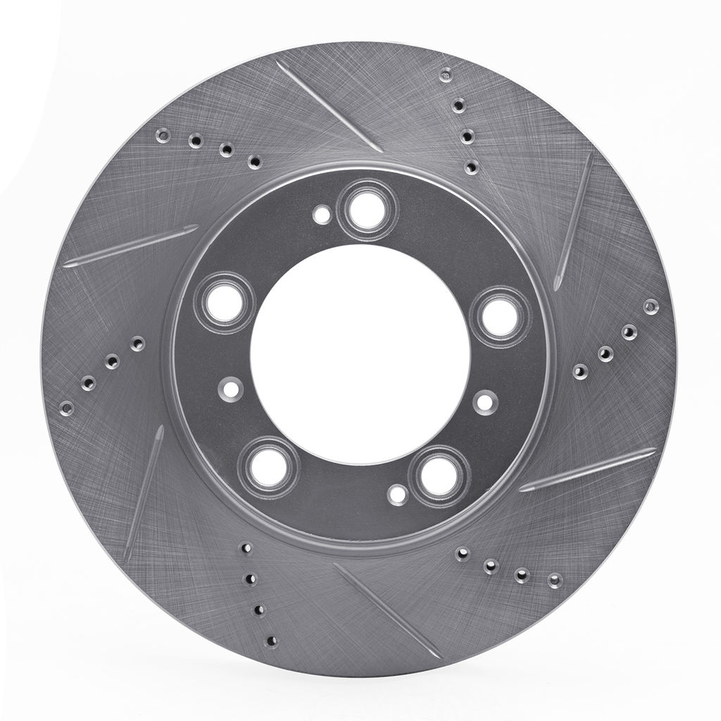 Dynamic Friction 631-02028R - Drilled and Slotted Silver Zinc Brake Rotor