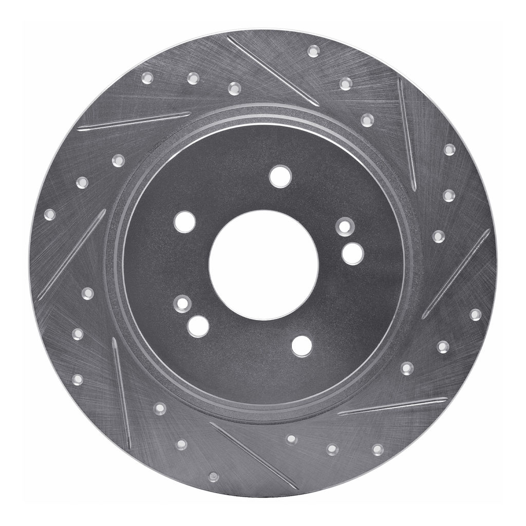 Dynamic Friction 631-03060R - Drilled and Slotted Silver Zinc Brake Rotor