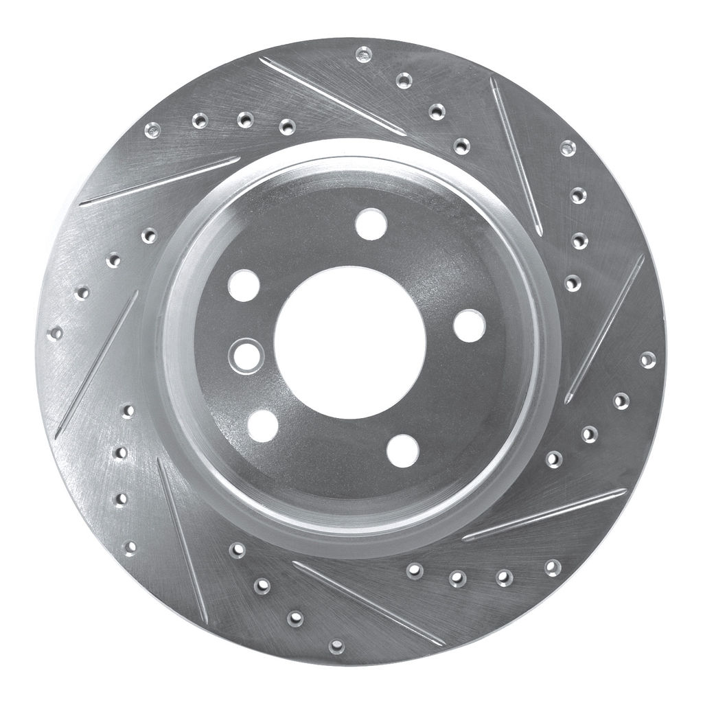 Dynamic Friction 631-31070R - Drilled and Slotted Silver Zinc Brake Rotor