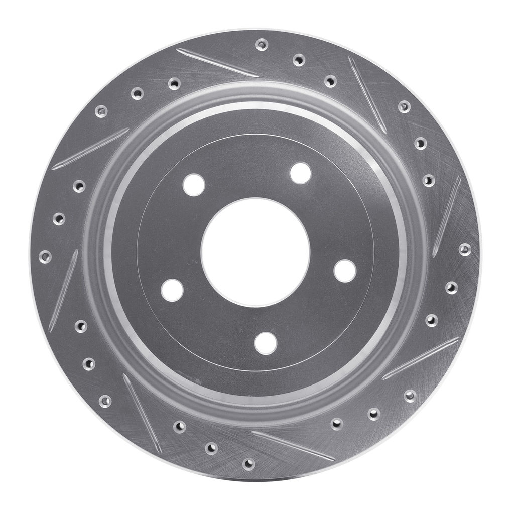 Dynamic Friction 631-46009R - Drilled and Slotted Silver Zinc Brake Rotor