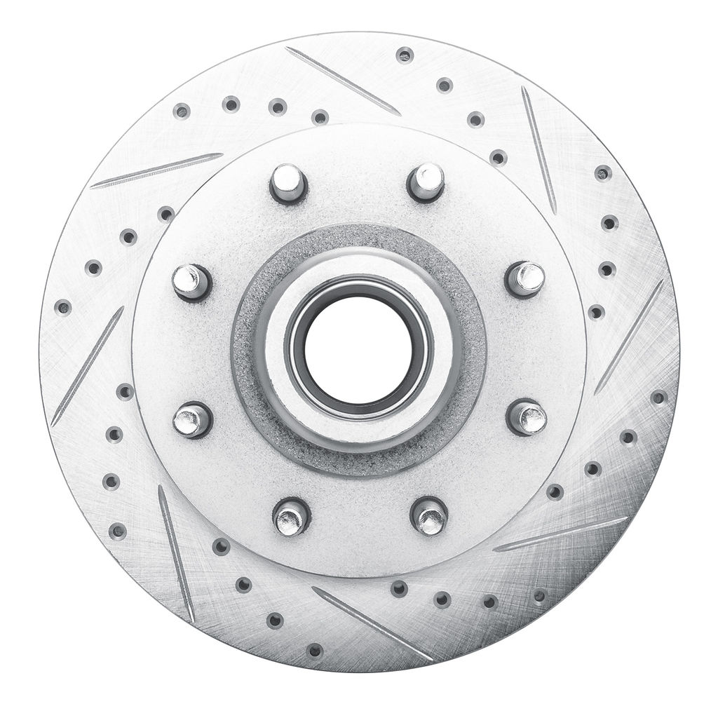 Dynamic Friction 631-48013R - Drilled and Slotted Silver Zinc Brake Rotor
