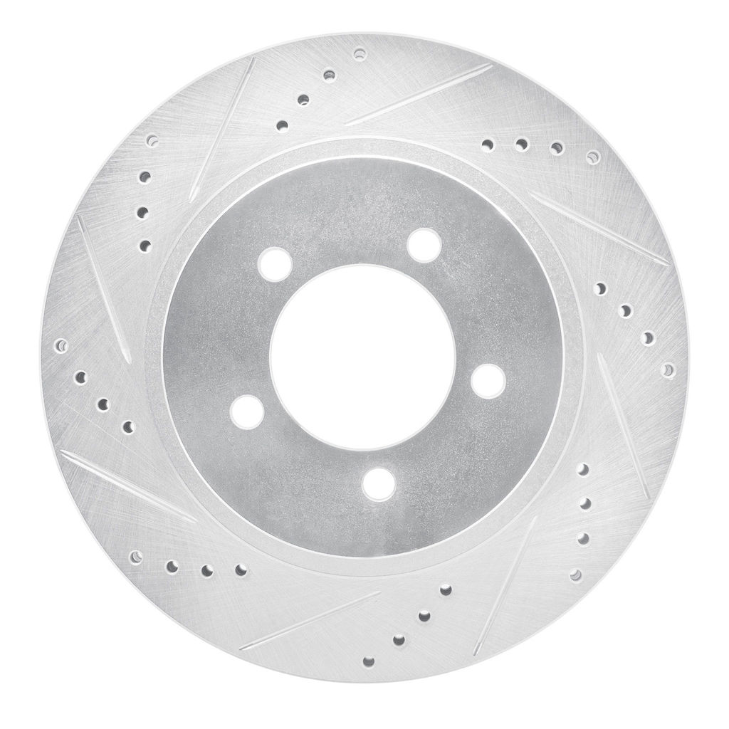 Dynamic Friction 631-54179L - Drilled and Slotted Silver Zinc Brake Rotor