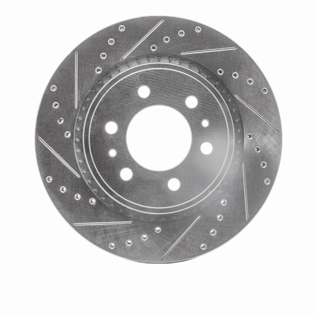Dynamic Friction 631-54204L - Drilled and Slotted Silver Zinc Brake Rotor