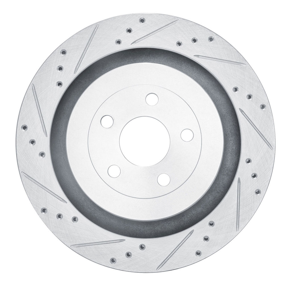 Dynamic Friction 631-55010L - Drilled and Slotted Silver Zinc Brake Rotor