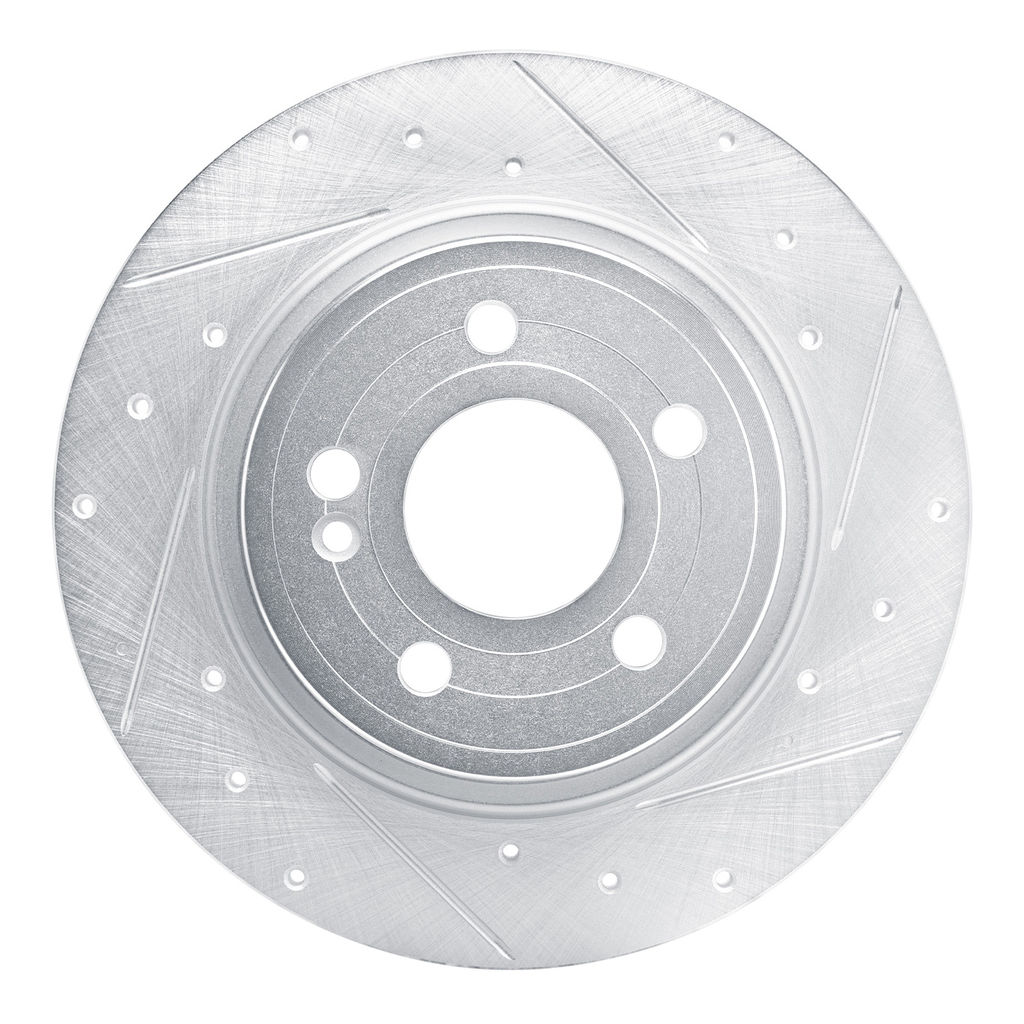 Dynamic Friction 631-63184R - Drilled and Slotted Silver Zinc Brake Rotor