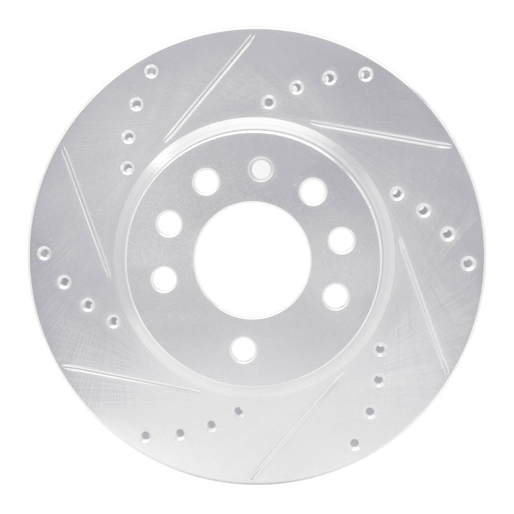 Dynamic Friction 631-65008L - Drilled and Slotted Silver Zinc Brake Rotor