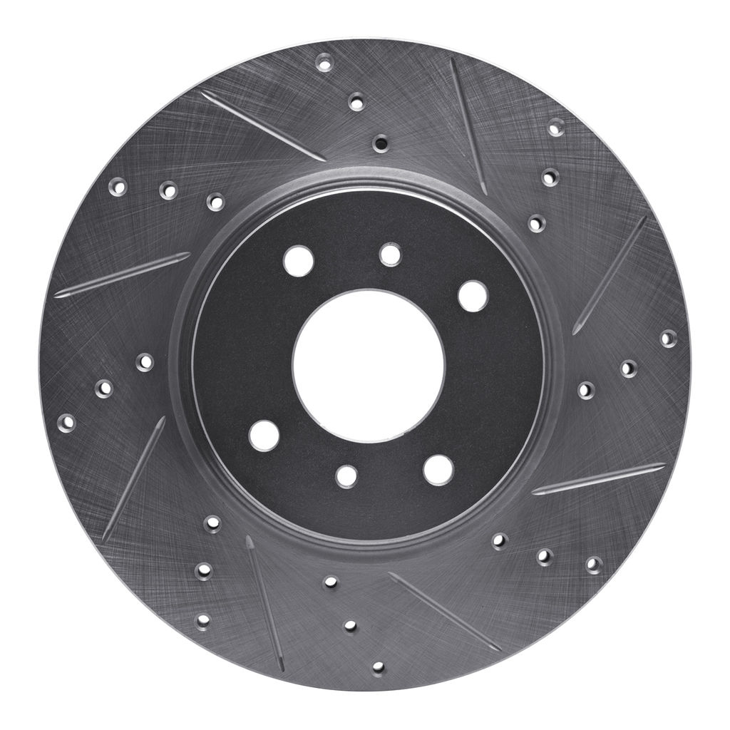 Dynamic Friction 631-67054R - Drilled and Slotted Silver Zinc Brake Rotor