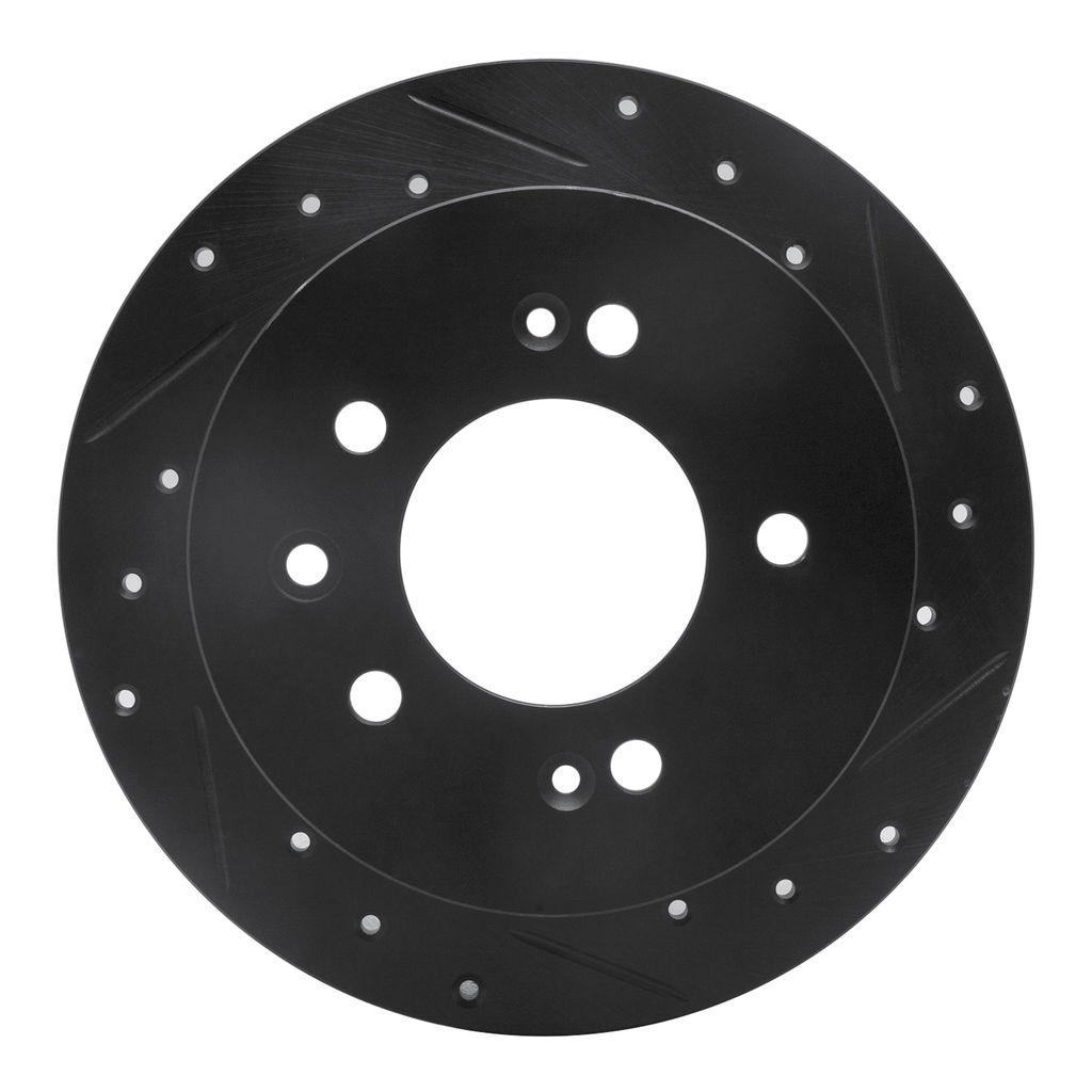 Dynamic Friction 633-03024R - Drilled and Slotted Black Zinc Brake Rotor