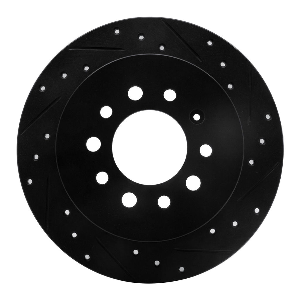 Dynamic Friction 633-03025R - Drilled and Slotted Black Zinc Brake Rotor