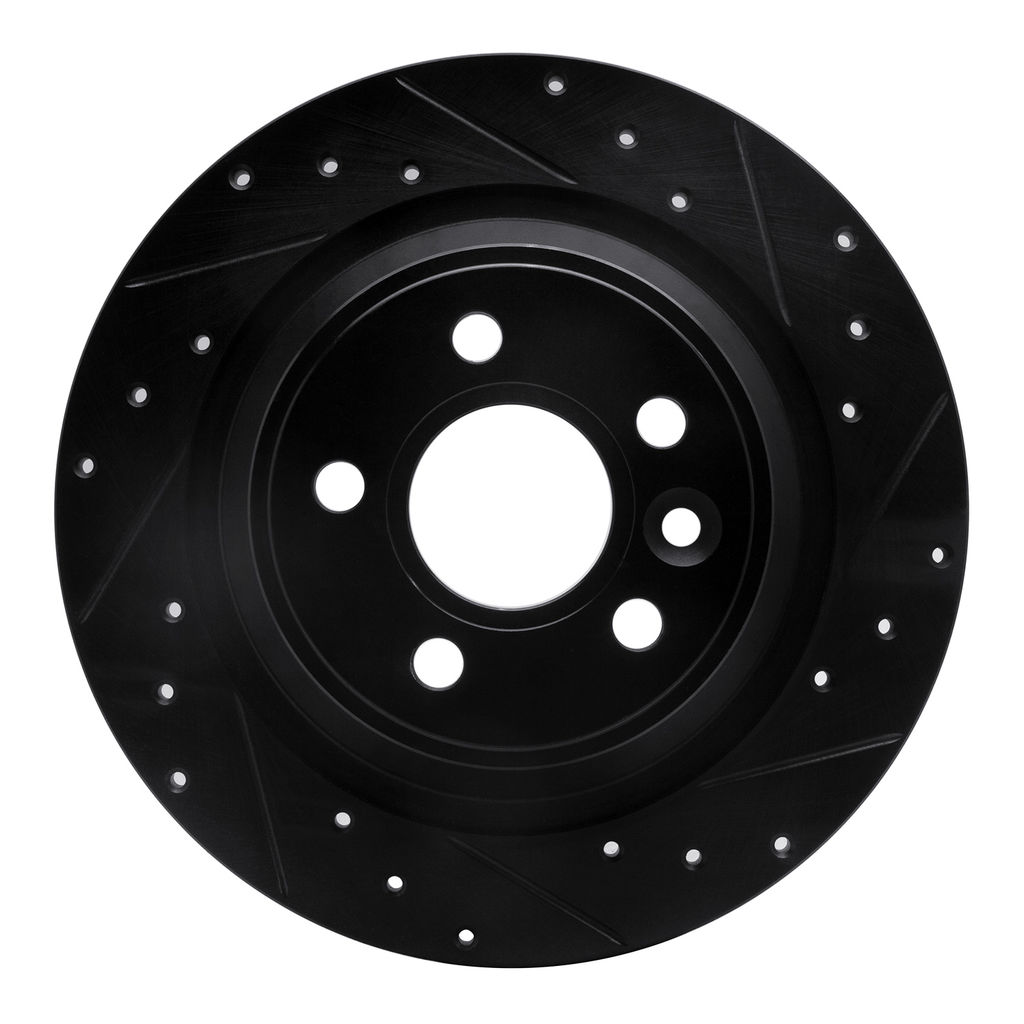 Dynamic Friction 633-11022R - Drilled and Slotted Black Zinc Brake Rotor