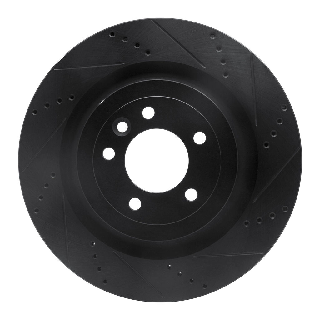 Dynamic Friction 633-11023R - Drilled and Slotted Black Zinc Brake Rotor