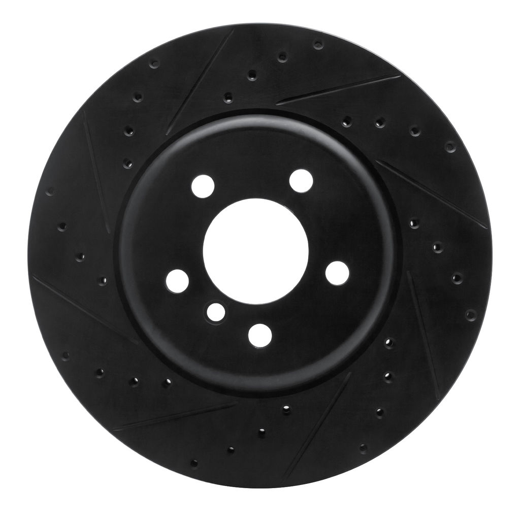 Dynamic Friction 633-31097L - Drilled and Slotted Black Zinc Brake Rotor