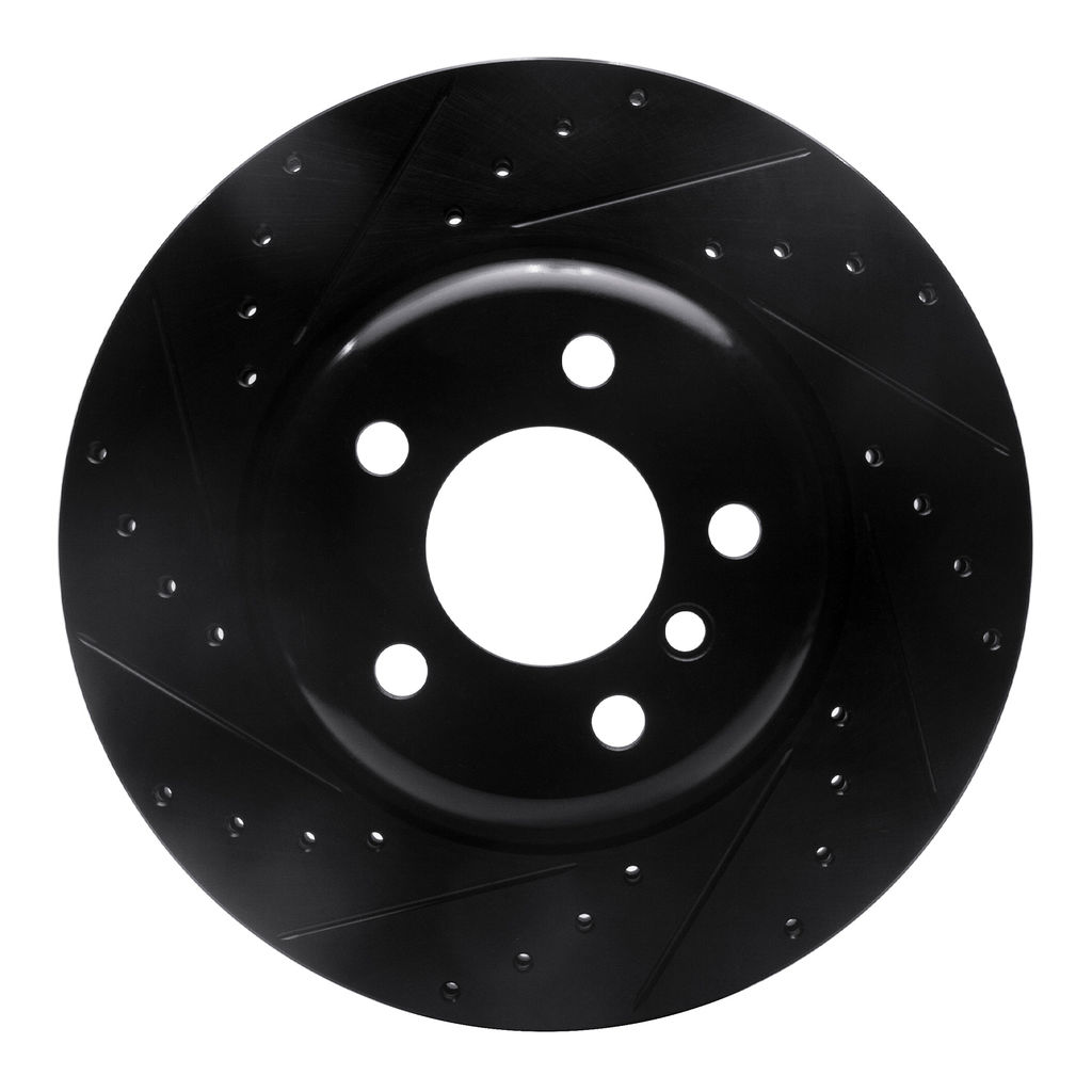 Dynamic Friction 633-31103L - Drilled and Slotted Black Zinc Brake Rotor
