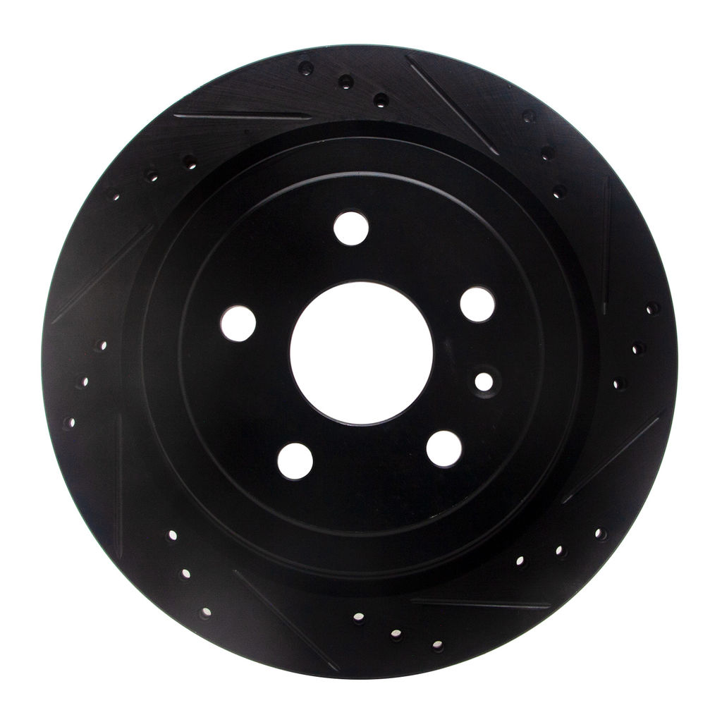Dynamic Friction 633-46024R - Drilled and Slotted Black Zinc Brake Rotor