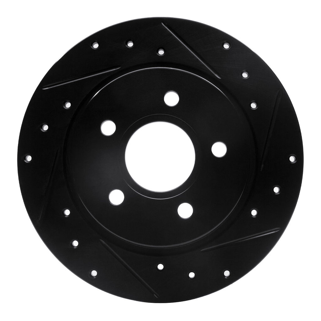 Dynamic Friction 633-54066R - Drilled and Slotted Black Zinc Brake Rotor