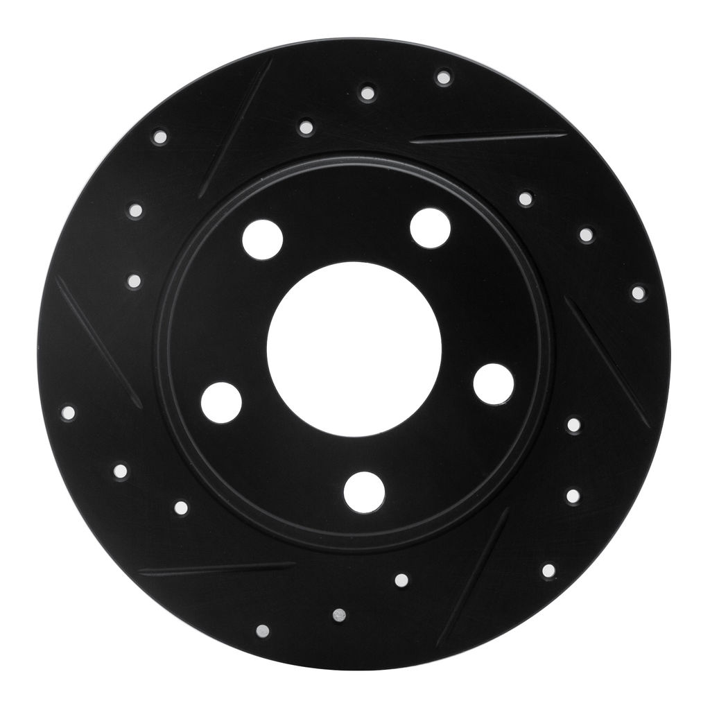 Dynamic Friction 633-73022L - Drilled and Slotted Black Zinc Brake Rotor