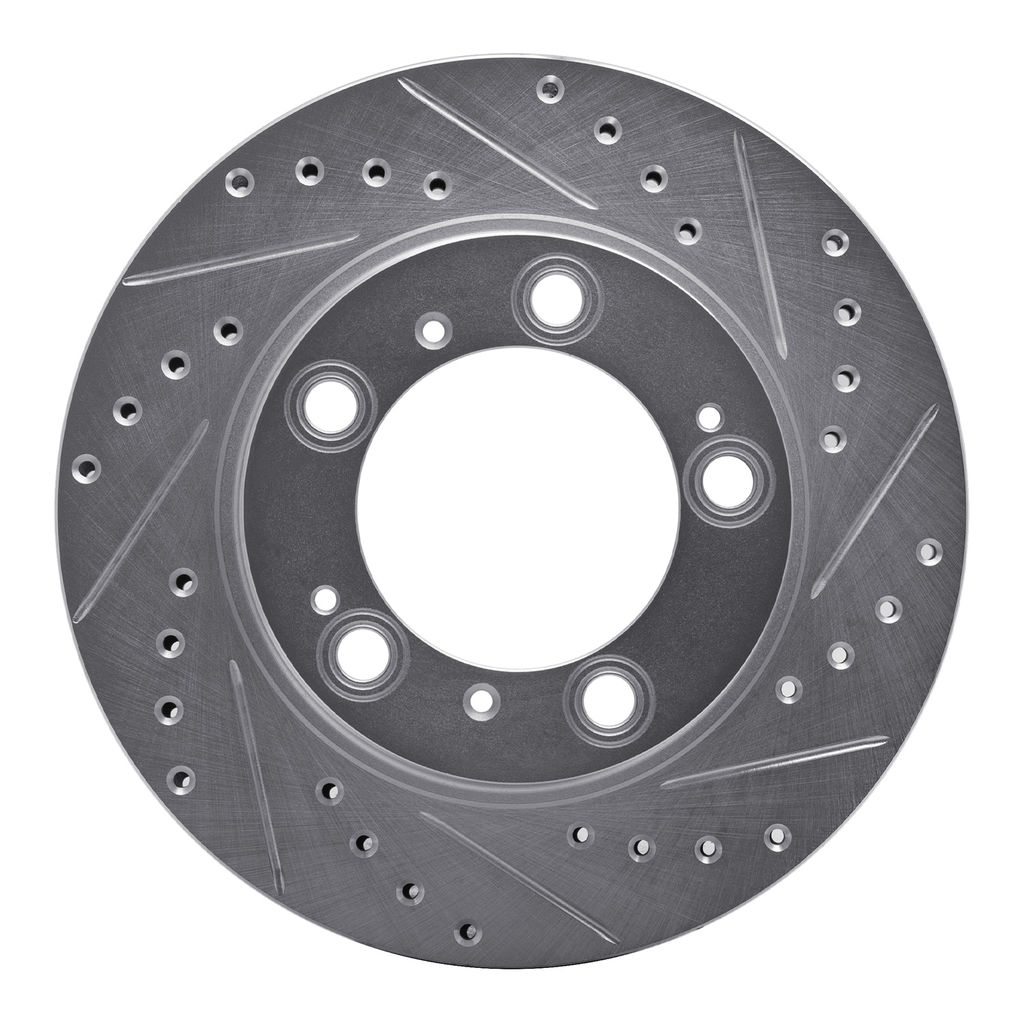 Dynamic Friction 631-02029R - Drilled and Slotted Silver Zinc Brake Rotor
