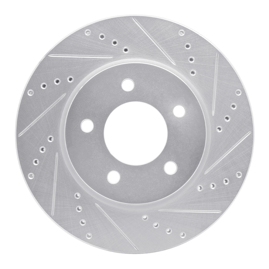 Dynamic Friction 631-39029R - Drilled and Slotted Silver Zinc Brake Rotor