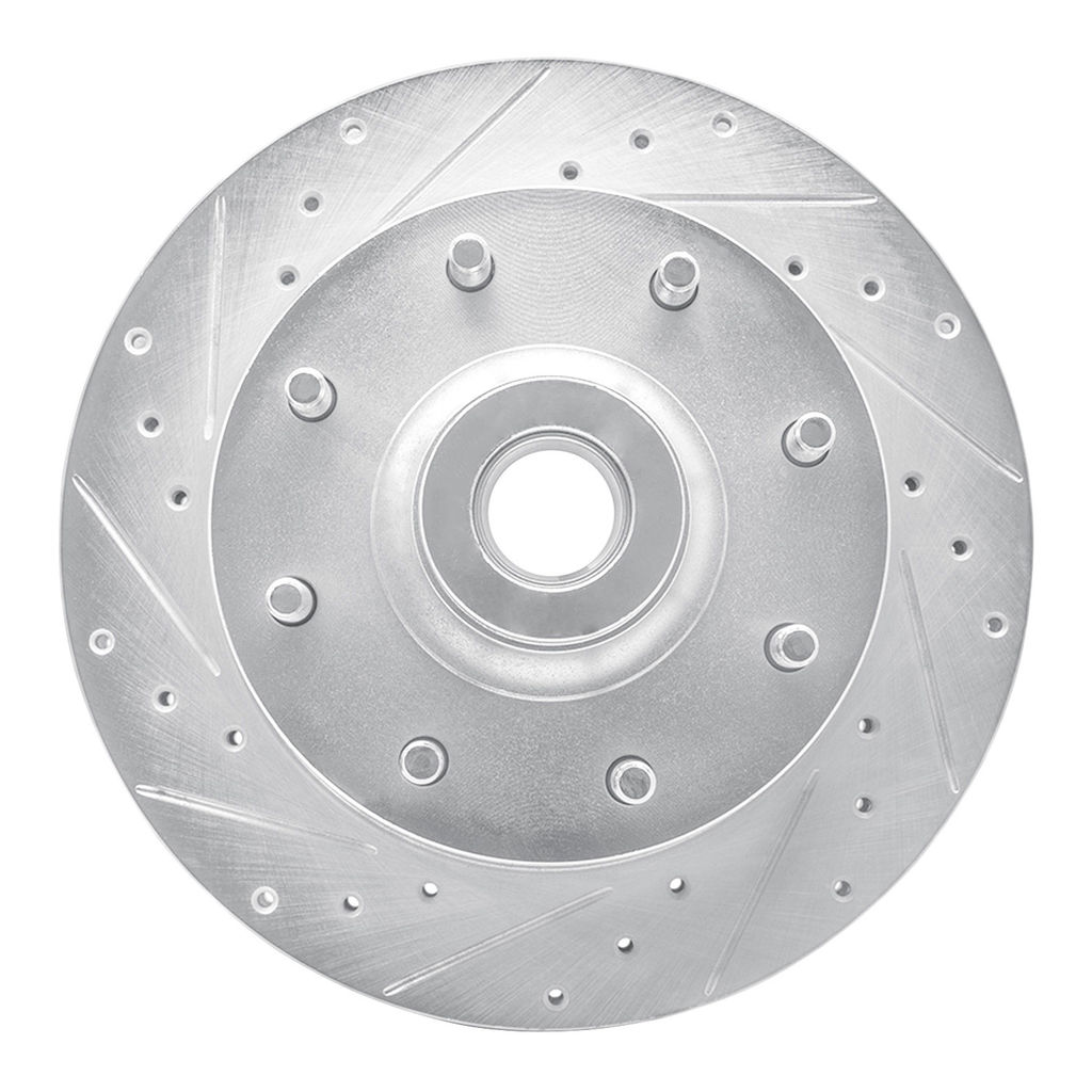 Dynamic Friction 631-40059L - Drilled and Slotted Silver Zinc Brake Rotor