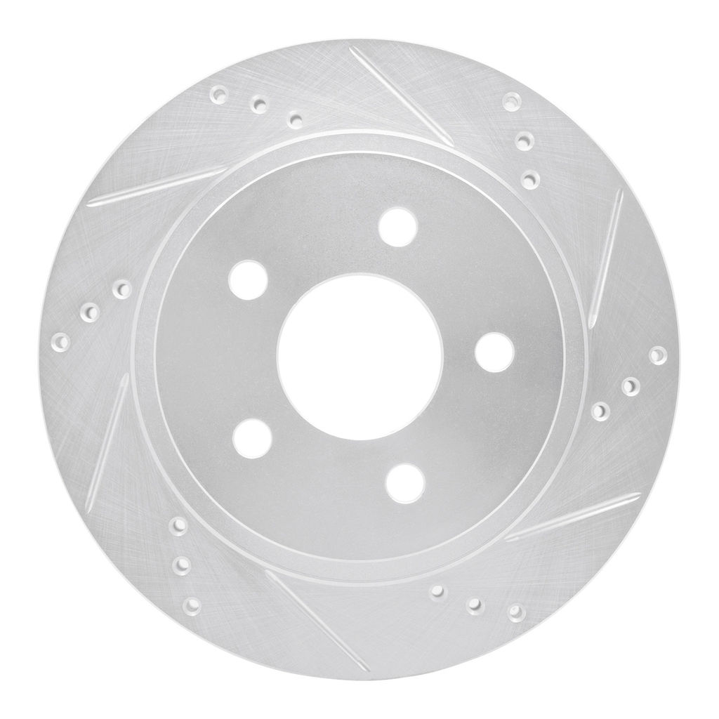 Dynamic Friction 631-47025R - Drilled and Slotted Silver Zinc Brake Rotor