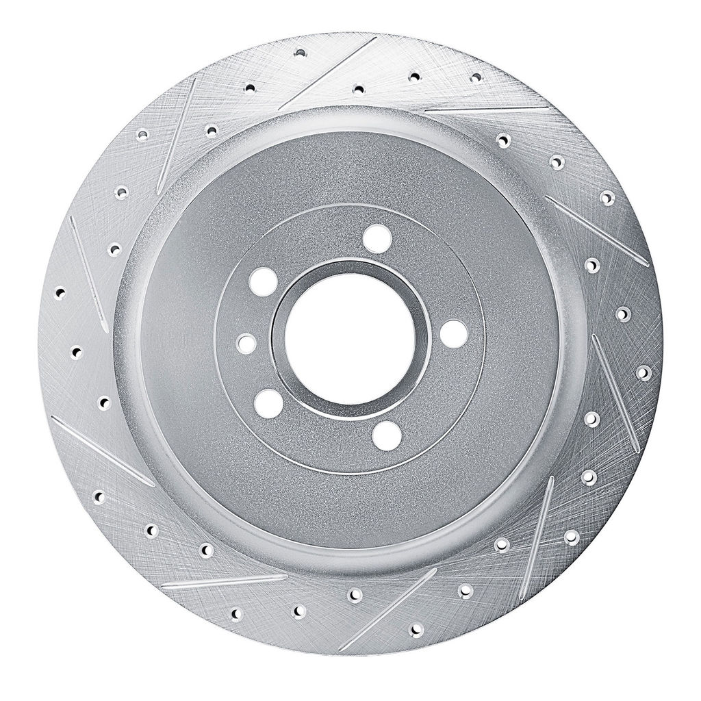 Dynamic Friction 631-54260L - Drilled and Slotted Silver Zinc Brake Rotor