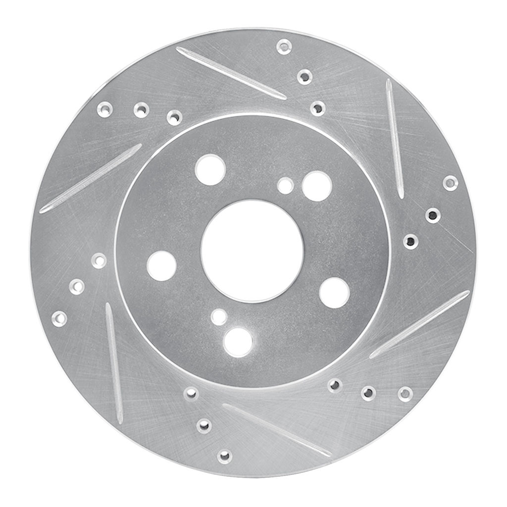 Dynamic Friction 631-76151R - Drilled and Slotted Silver Zinc Brake Rotor