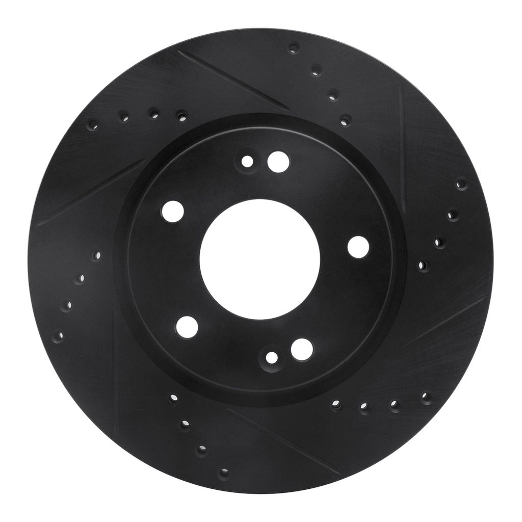 Dynamic Friction 633-03043R - Drilled and Slotted Black Zinc Brake Rotor