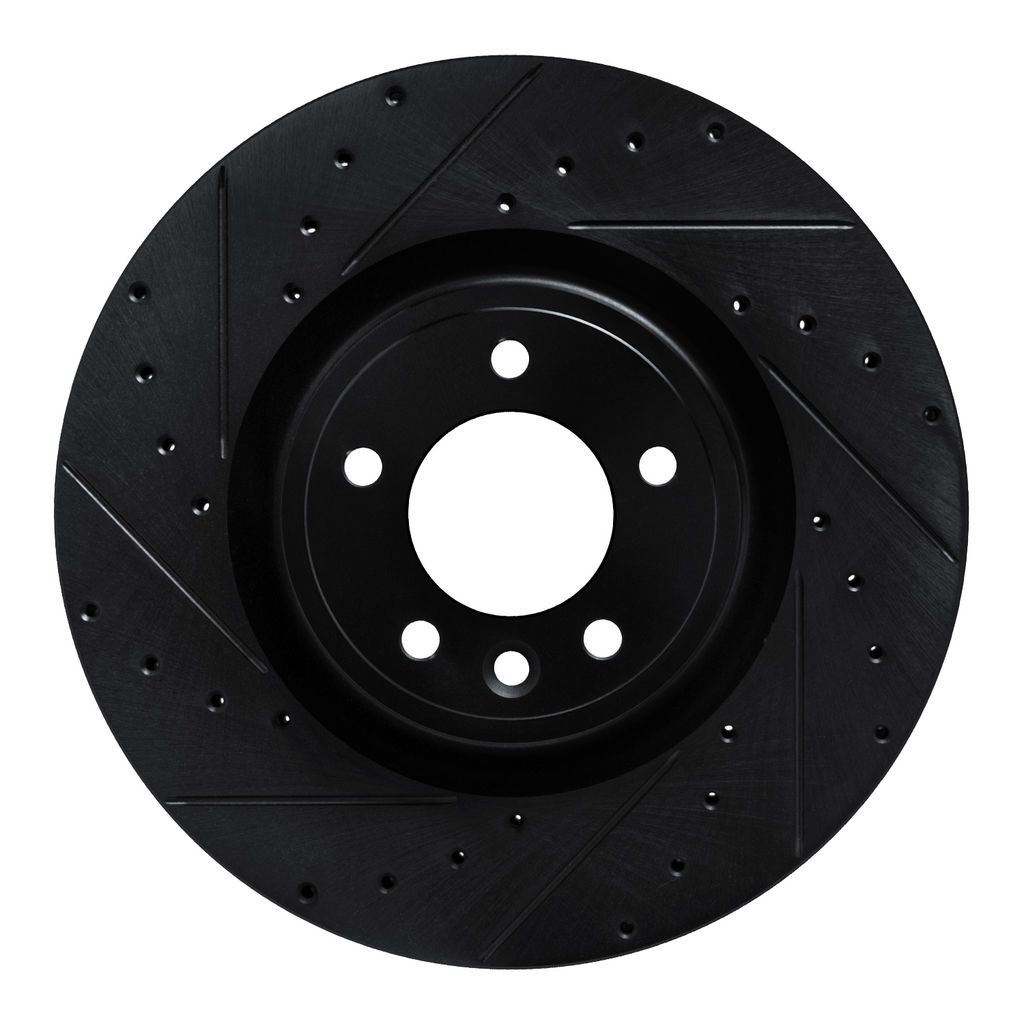Dynamic Friction 633-11032L - Drilled and Slotted Black Zinc Brake Rotor