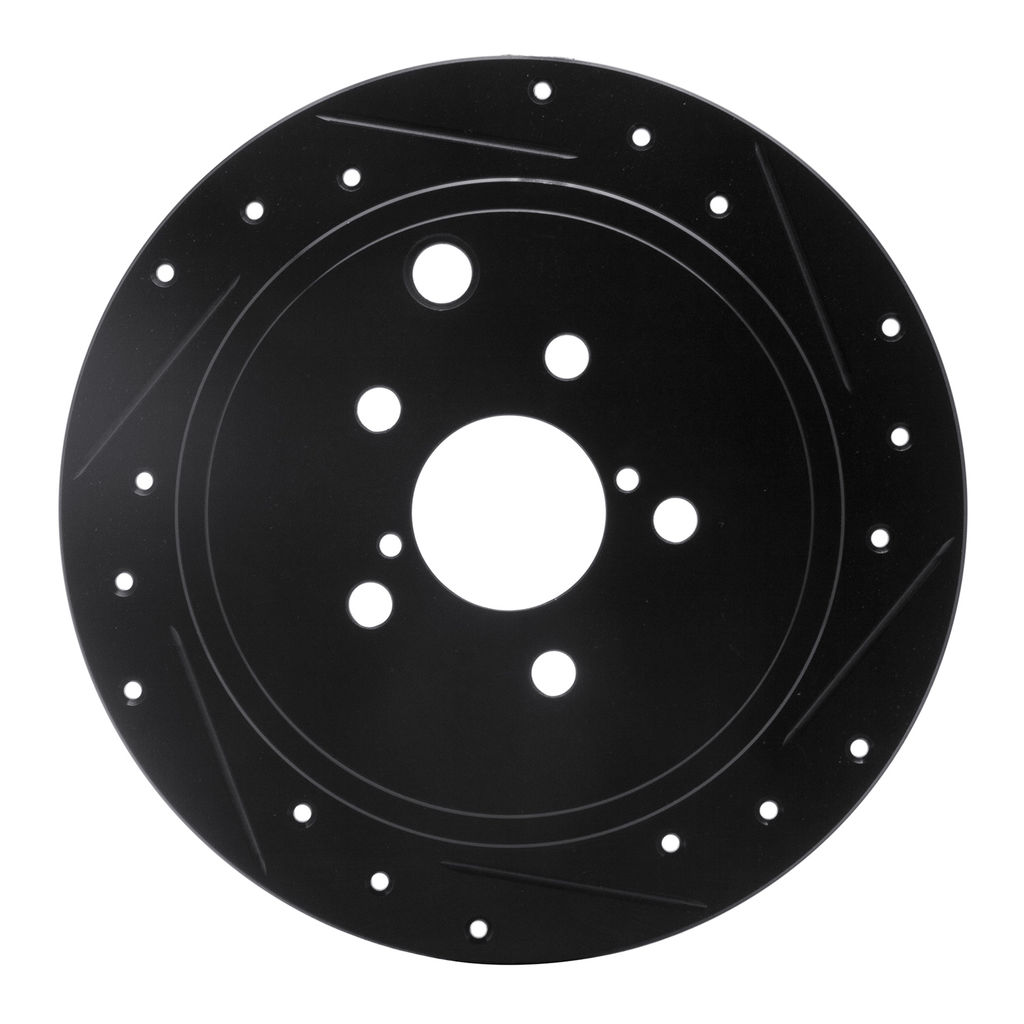 Dynamic Friction 633-13021R - Drilled and Slotted Black Zinc Brake Rotor