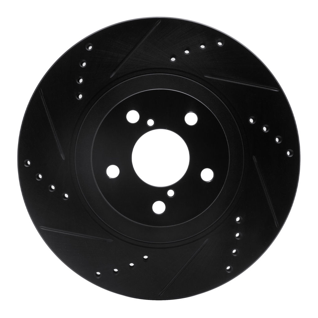 Dynamic Friction 633-13034L - Drilled and Slotted Black Zinc Brake Rotor